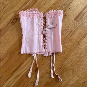Vintage Fredrick’s of Hollywood corset bustier pink lace up corset 34